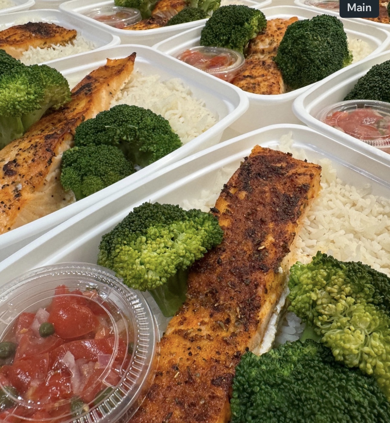 Atlantic salmon with basmati rice